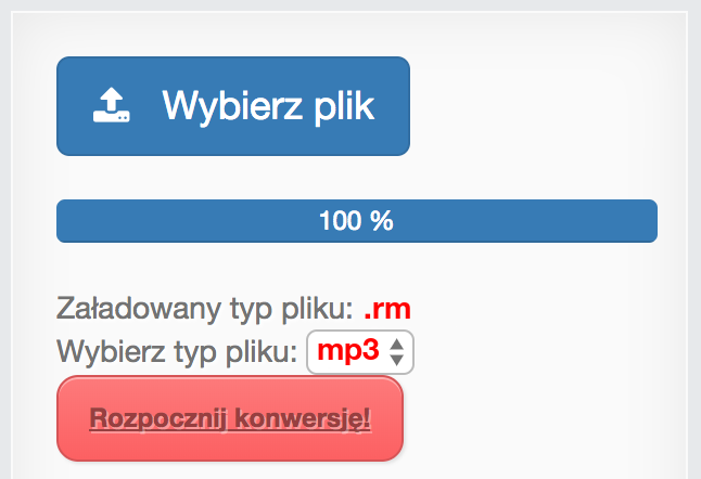 Konwertuj RM na MP3 online